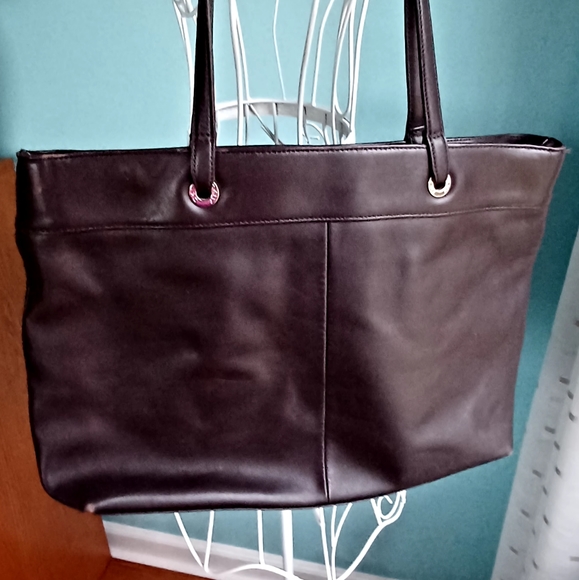 DKNY Brown Faux Leather Tote Bag - Picture 2 of 10
